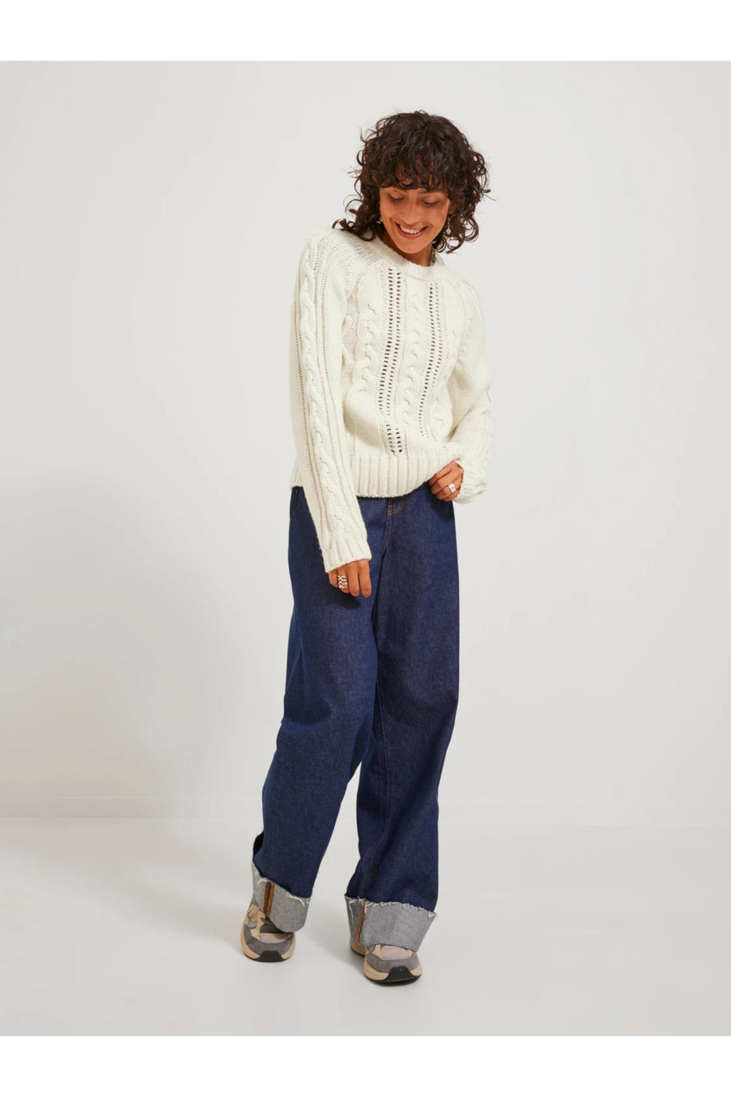 Jack&Jones JJXX Minimalist Örgü Kadın Kazak - Uzun Kol - Günlük