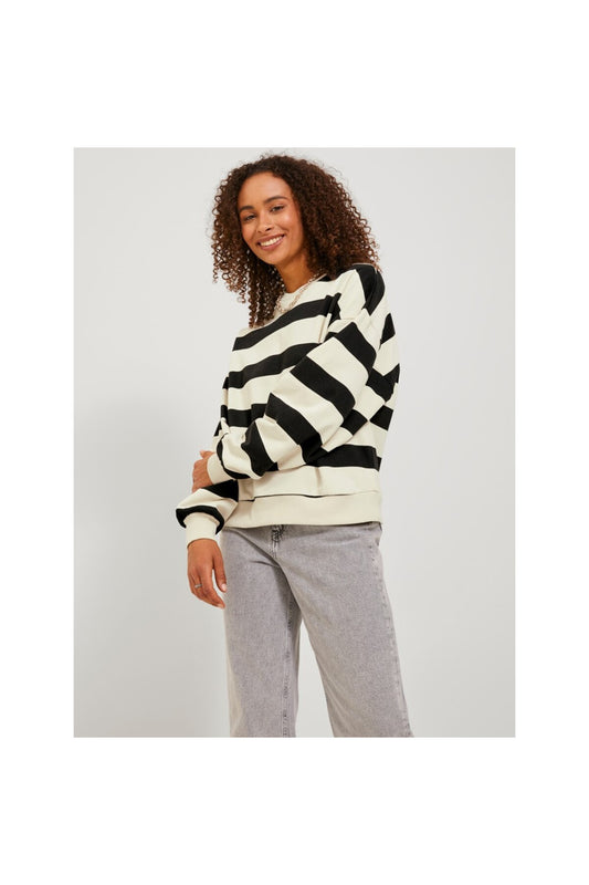 Jack&Jones JJXX Oversize Çizgili Uzun Kol Kadın Sweatshirt - Günlük Şıklık