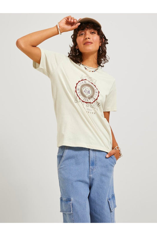 Jack&Jones JJXX Oversize Minimalist Kadın Tişört - Kısa Kol