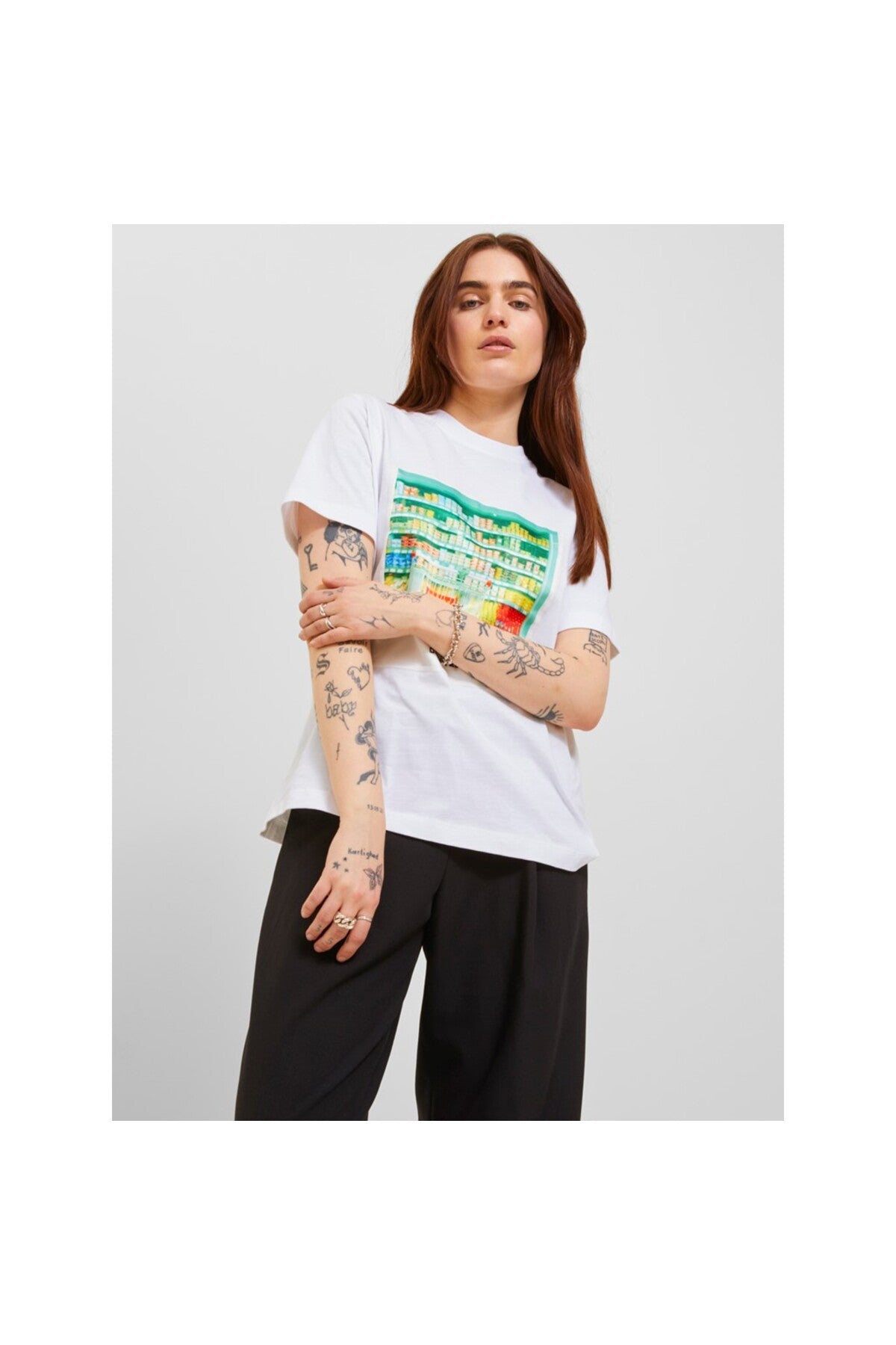 Jack&Jones JJXX Oversize Minimalist Kadın Tişört - Kısa Kol - Günlük Main image