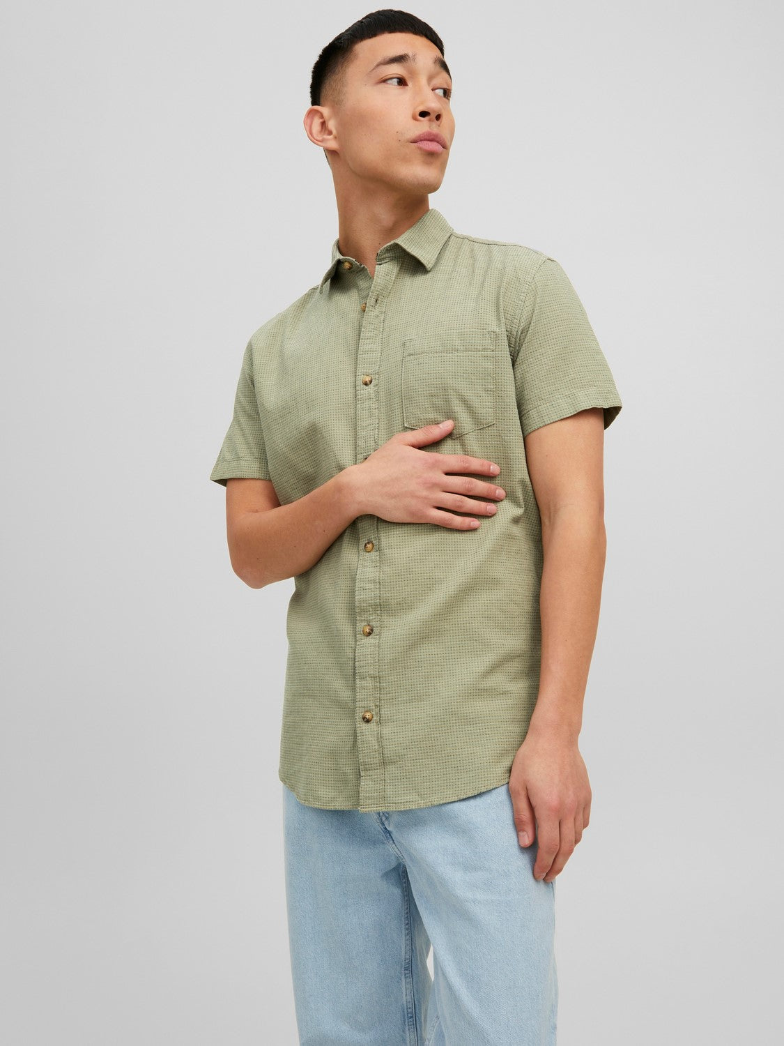 Jack&Jones Minimalist Kısa Kol Erkek Gömleği - Günlük & Rahat Main image