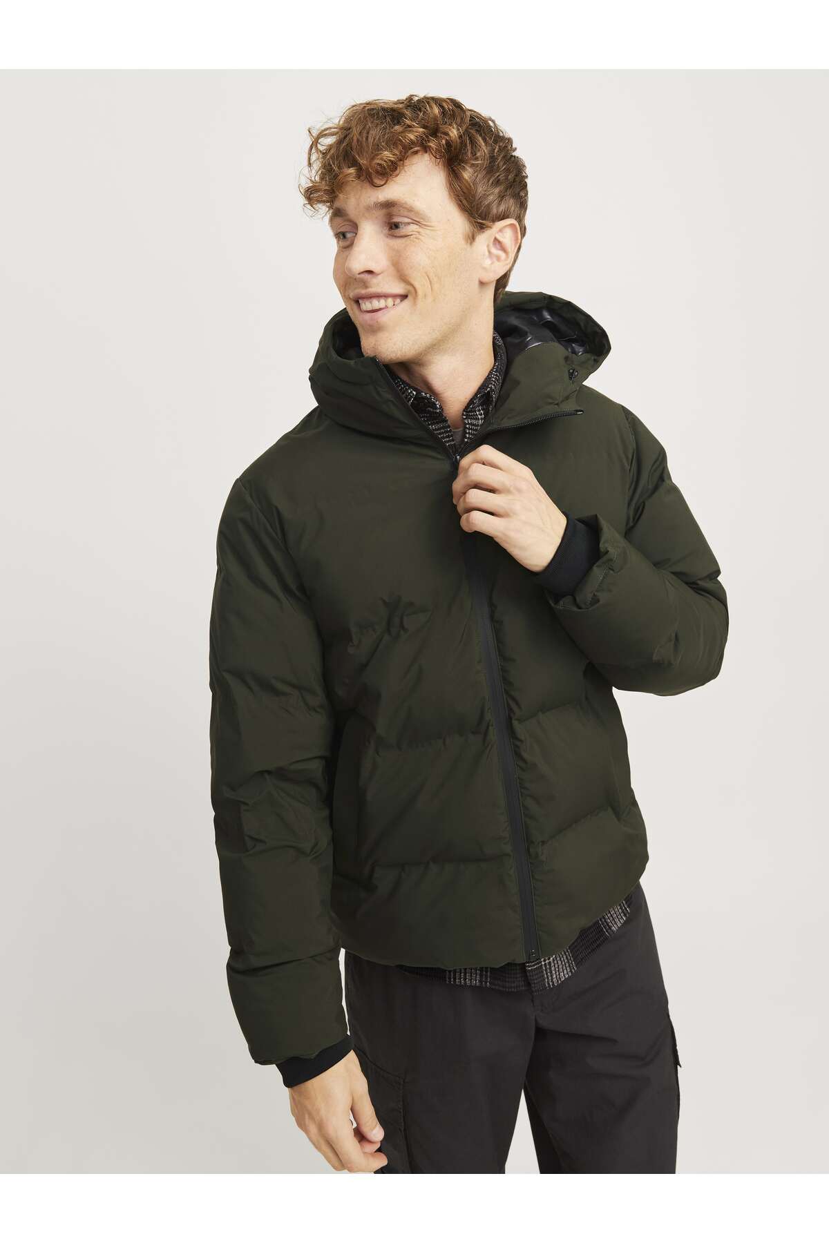 Jack&Jones Oversize Kapüşonlu Şişme Mont - Kışlık Erkek Mont