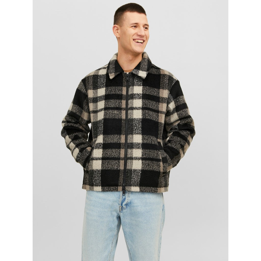 Jack&Jones Oversize Kareli Fermuarlı Erkek Ceket - Vintage Streetwear Secondary image