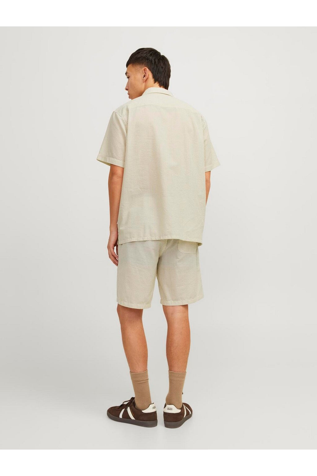 Jack&Jones Oversize Kısa Kol Çizgili Erkek Gömlek - Minimalist