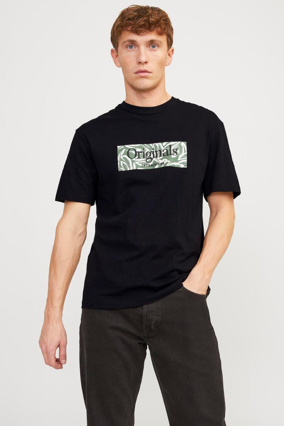 Jack&Jones Oversize Minimalist Erkek T-Shirt - Kısa Kol - Rahat Kesim Ana görsel