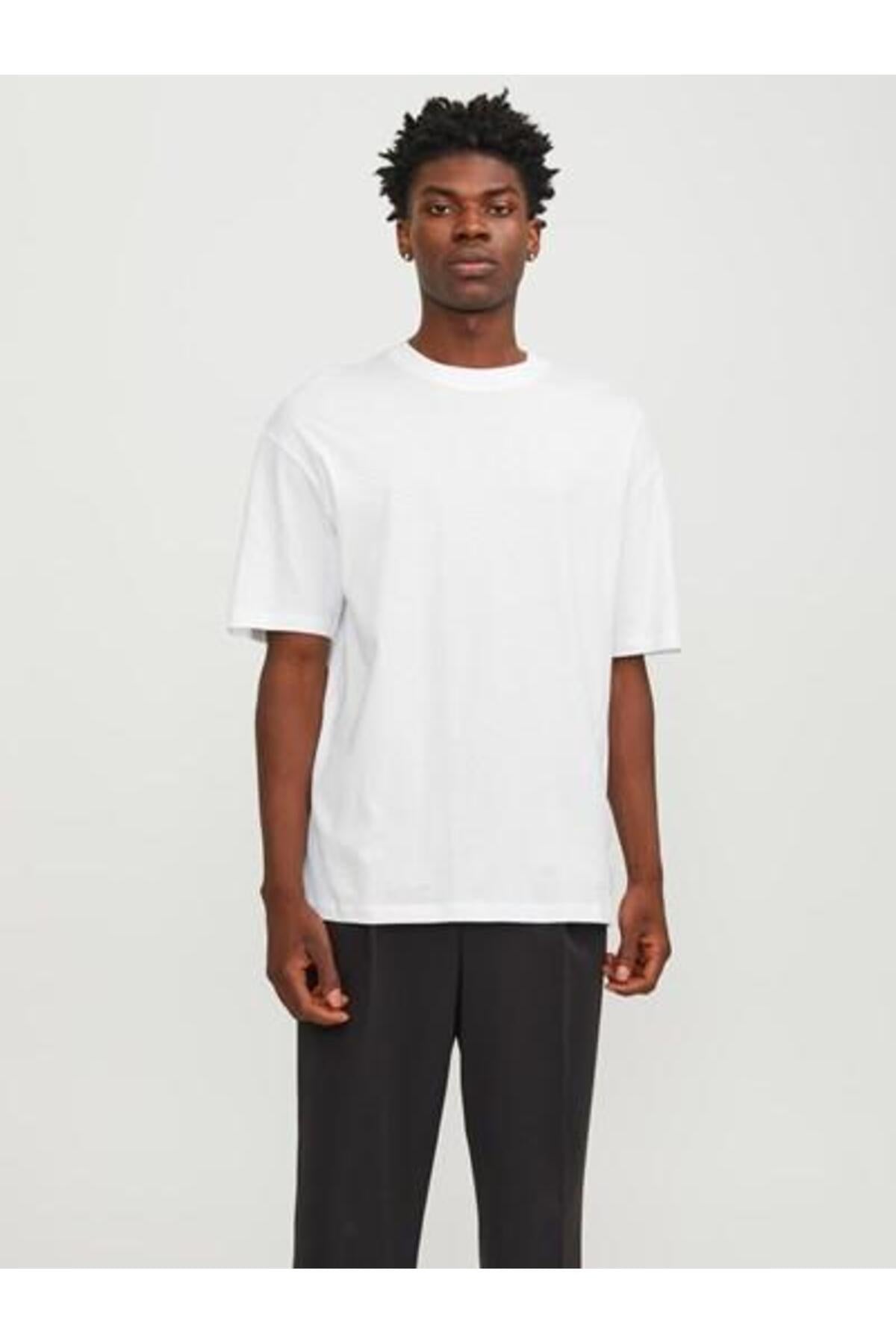 Jack&Jones Oversize Minimalist Erkek T-Shirt - Rahat Kesim Kısa Kol Main image