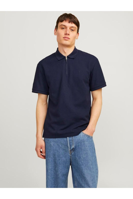 Jack&Jones Oversize Polo Yaka Minimalist Erkek T-Shirt - Kısa Kol