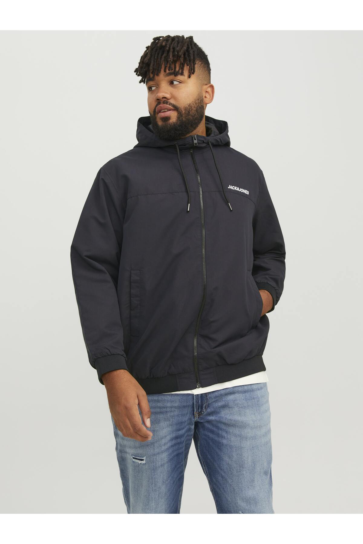 Jack&Jones Plus Oversize Kapüşonlu Erkek Ceket - Minimalist Streetwear Tarzı Secondary image