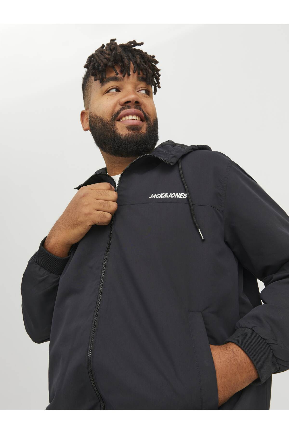 Jack&Jones Plus Oversize Kapüşonlu Erkek Ceket - Minimalist Streetwear Tarzı