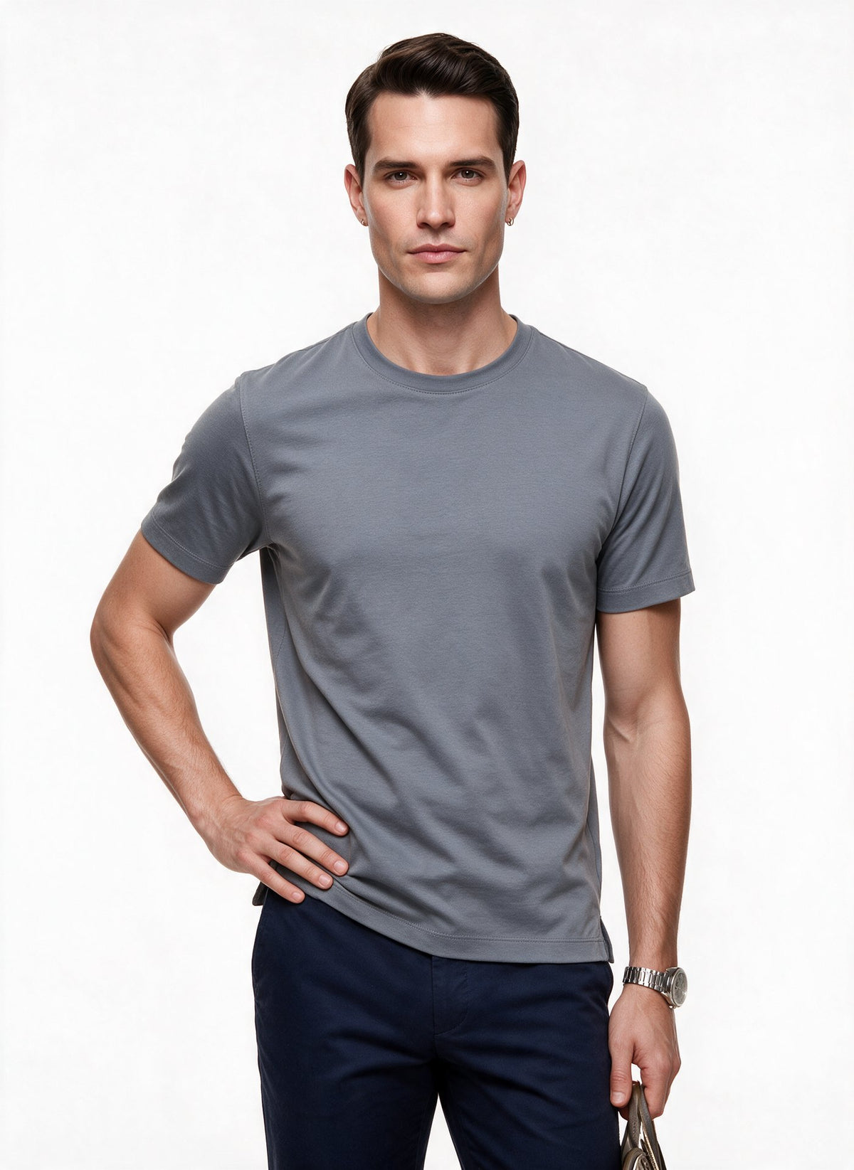 JSCO Erkek Bisiklet Yaka Rahat Kesim Pamuklu Kısa Kollu Basic T-Shirt JS2674 Main image