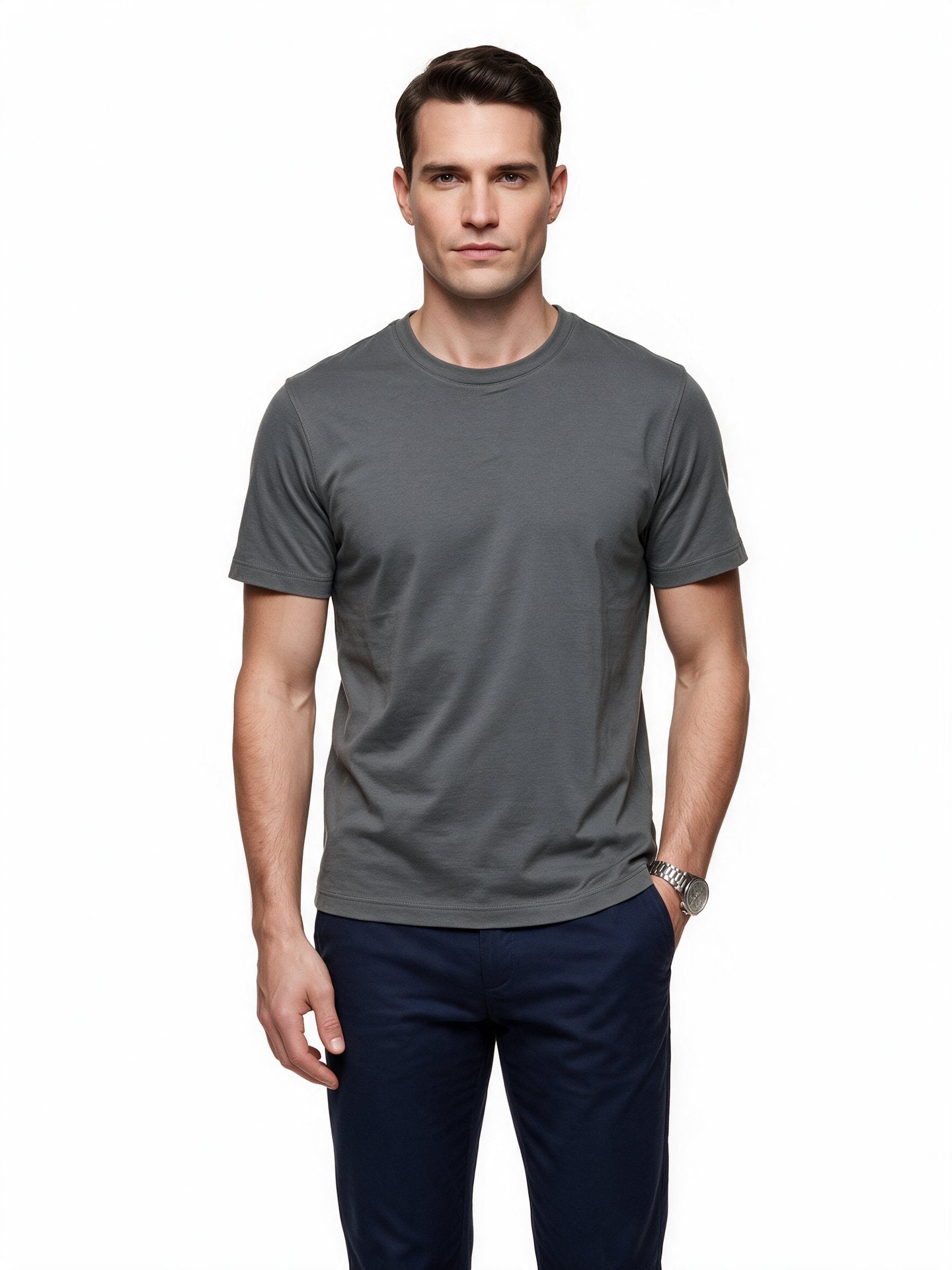 JSCO Erkek Bisiklet Yaka Rahat Kesim Pamuklu Kısa Kollu Basic T-Shirt JS2674 Secondary image