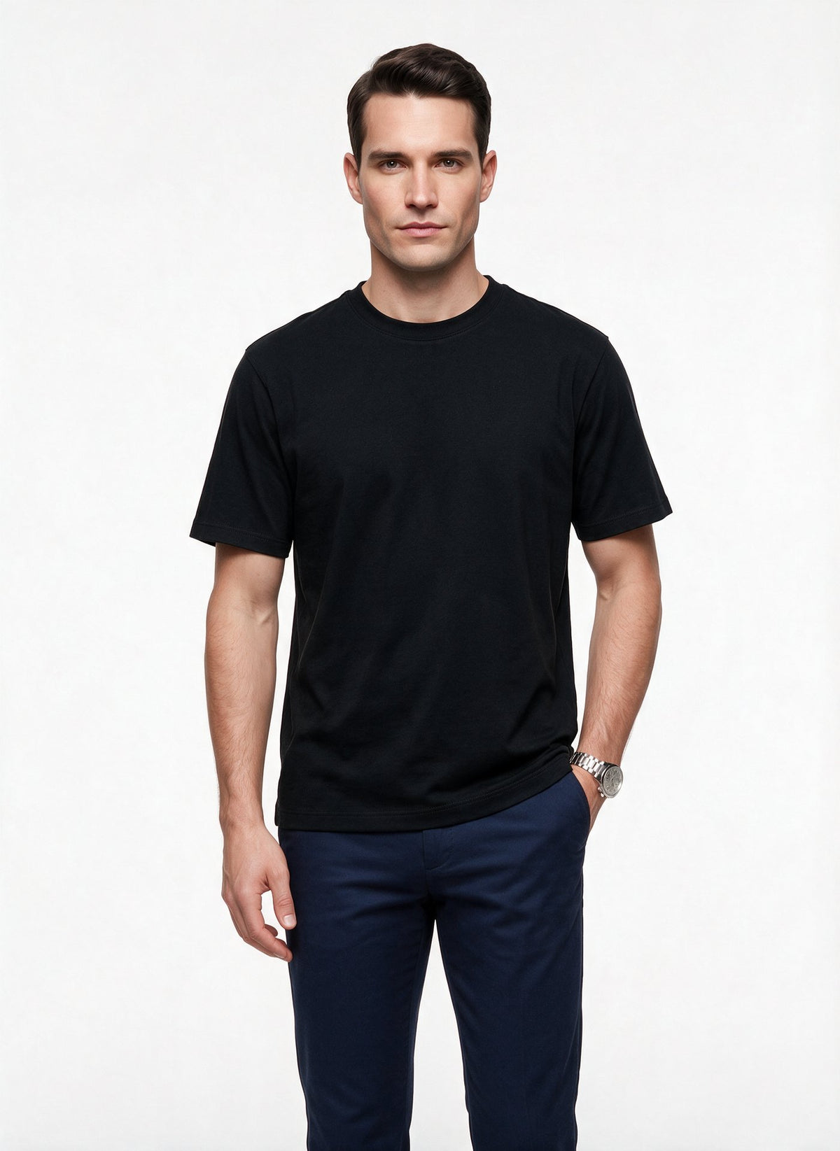 JSCO Erkek Bisiklet Yaka Rahat Kesim Pamuklu Kısa Kollu Basic T-Shirt JS2674 Main image