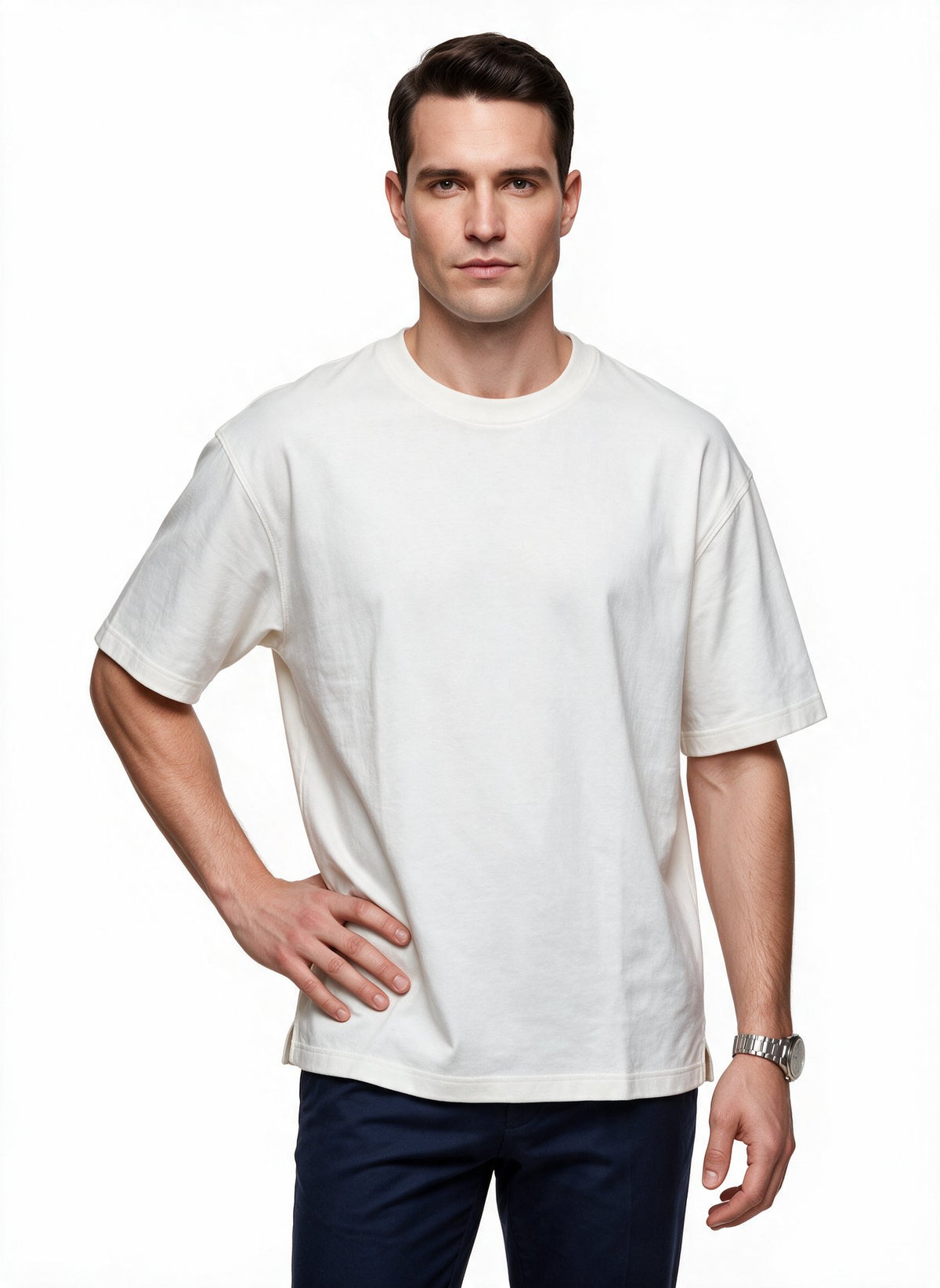 JSCO Erkek Bisiklet Yaka Rahat Kesim Pamuklu Kısa Kollu Basic T-Shirt JS2674 Main image