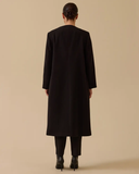 Plus size long cashmere coat with stone details Gala-Xi
