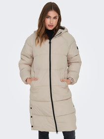 Only Oversize Kapüşonlu Midi Şişme Kaban - Kışlık - Sıcak ve Şık