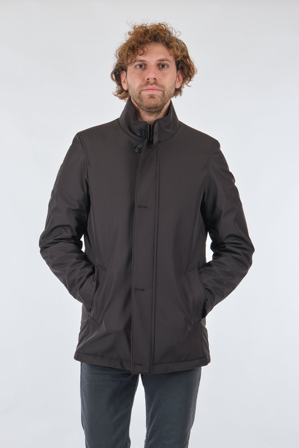 Orbita Erkek Kaban - Minimalist Stil, Regular Fit, Yüksek Yaka Secondary image