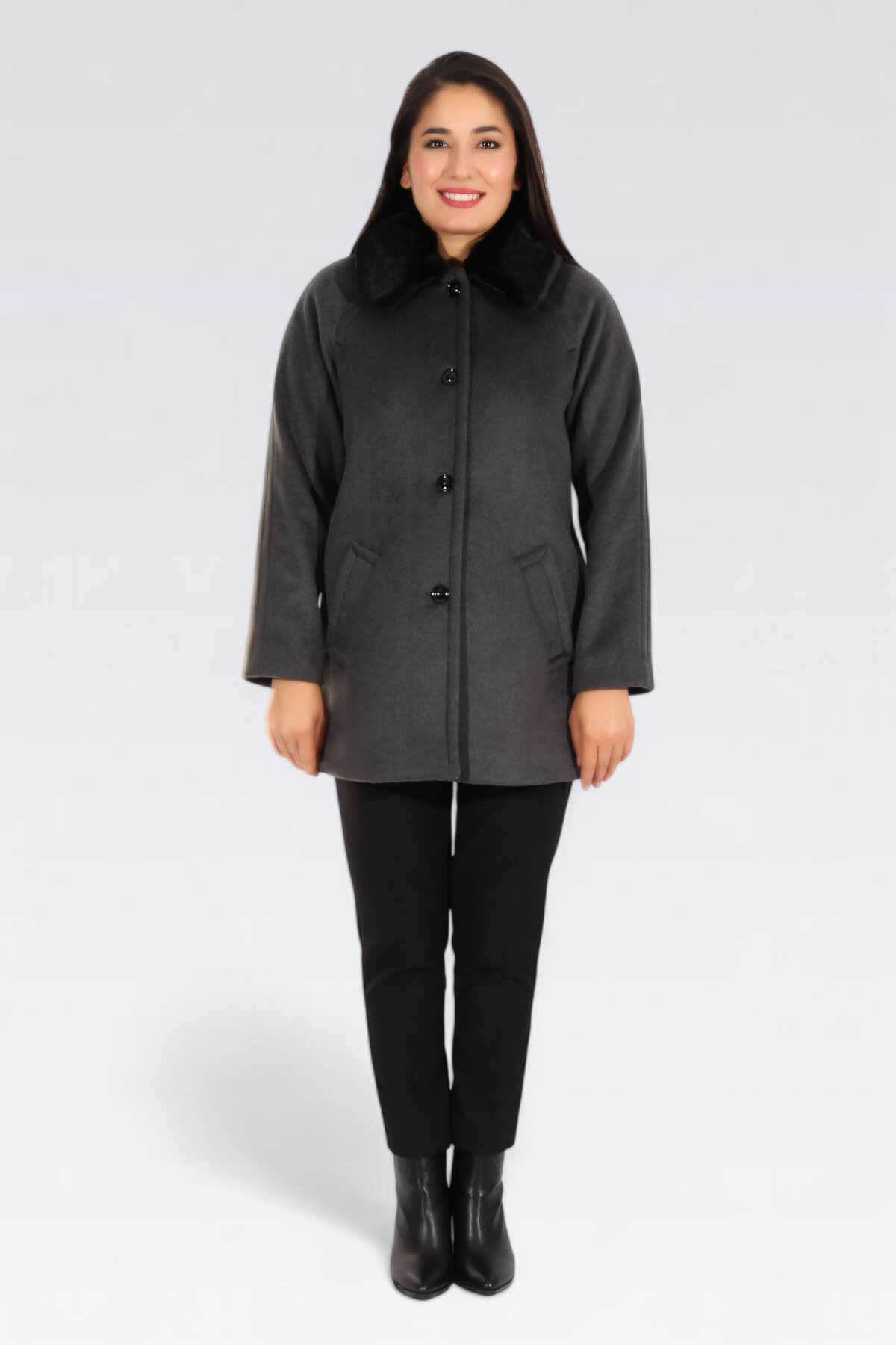 Tolga Saraçoğlu Oversize Midi Kaban - Minimalist Tasarım Main image