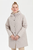 Women's Hooded Quilted Coat with Onion Pattern and Mid-Length Design