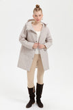 Women's Hooded Quilted Coat with Onion Pattern and Mid-Length Design