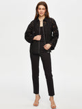 Women's Self-Jacquard Relaxed Fit Unlined Jacket by Faik Sönmez