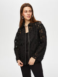 Women's Self-Jacquard Relaxed Fit Unlined Jacket by Faik Sönmez
