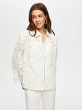 Women's Self-Jacquard Relaxed Fit Unlined Jacket by Faik Sönmez