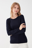 Women's Lycra Long Sleeve Basic Crew Neck Blouse Pattern 