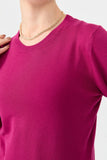 Women's Lycra Long Sleeve Basic Crew Neck Blouse Pattern 