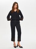 Women's Slim Fit Trousers with Holes in the Hem - Faik Sönmez