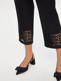 Women's Slim Fit Trousers with Holes in the Hem - Faik Sönmez