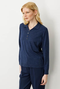 Kadın Polo Yaka Angelina Basic Bluz DESEN
