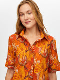 Women's Tropical Pattern Short Sleeve Cotton Voile Shirt by Faik Sönmez