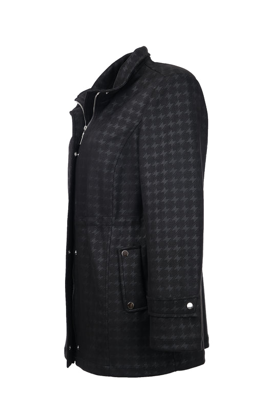 Ekol BB Minimalist Checked Midi Women's Coat - Everyday Chic