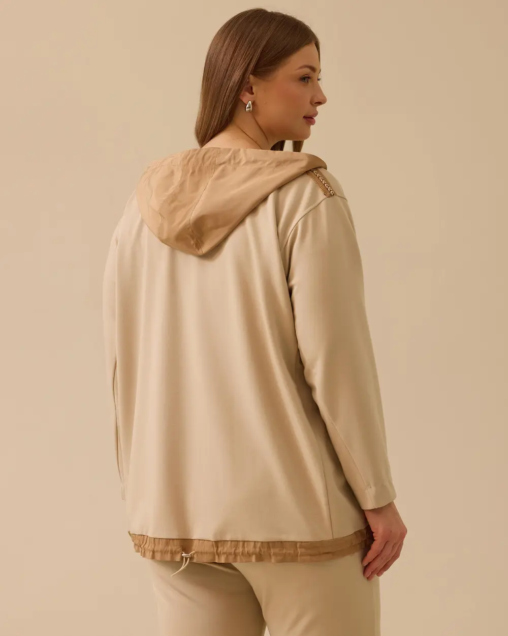 Gala-xi Kadın Oversize Kapüşonlu Minimalist Ceket - Günlük Kullanım Secondary image