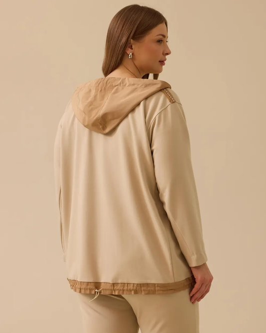 Gala-xi Kadın Oversize Kapüşonlu Minimalist Ceket - Günlük Kullanım