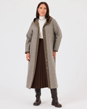 Büyük Beden Kapüşonlu Ekose Desenli Kap Gala-Xi