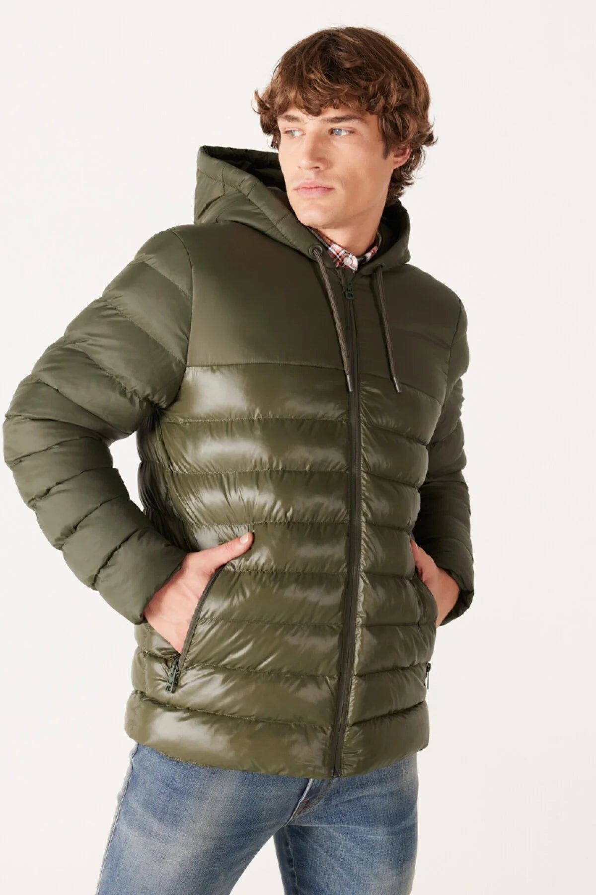 Wrangler Erkek Oversize Kapüşonlu Şişme Mont - Günlük Kışlık