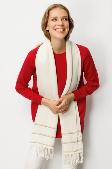 Women's Glittery Jacquard Tassel Wool Scarf Pattern