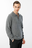 Men's Polo Collar Basic Wool Sweater Pattern