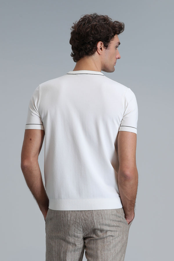 Lufian Minimalist Kısa Kol Erkek Kazak - Rahat ve Şık Günlük Stil