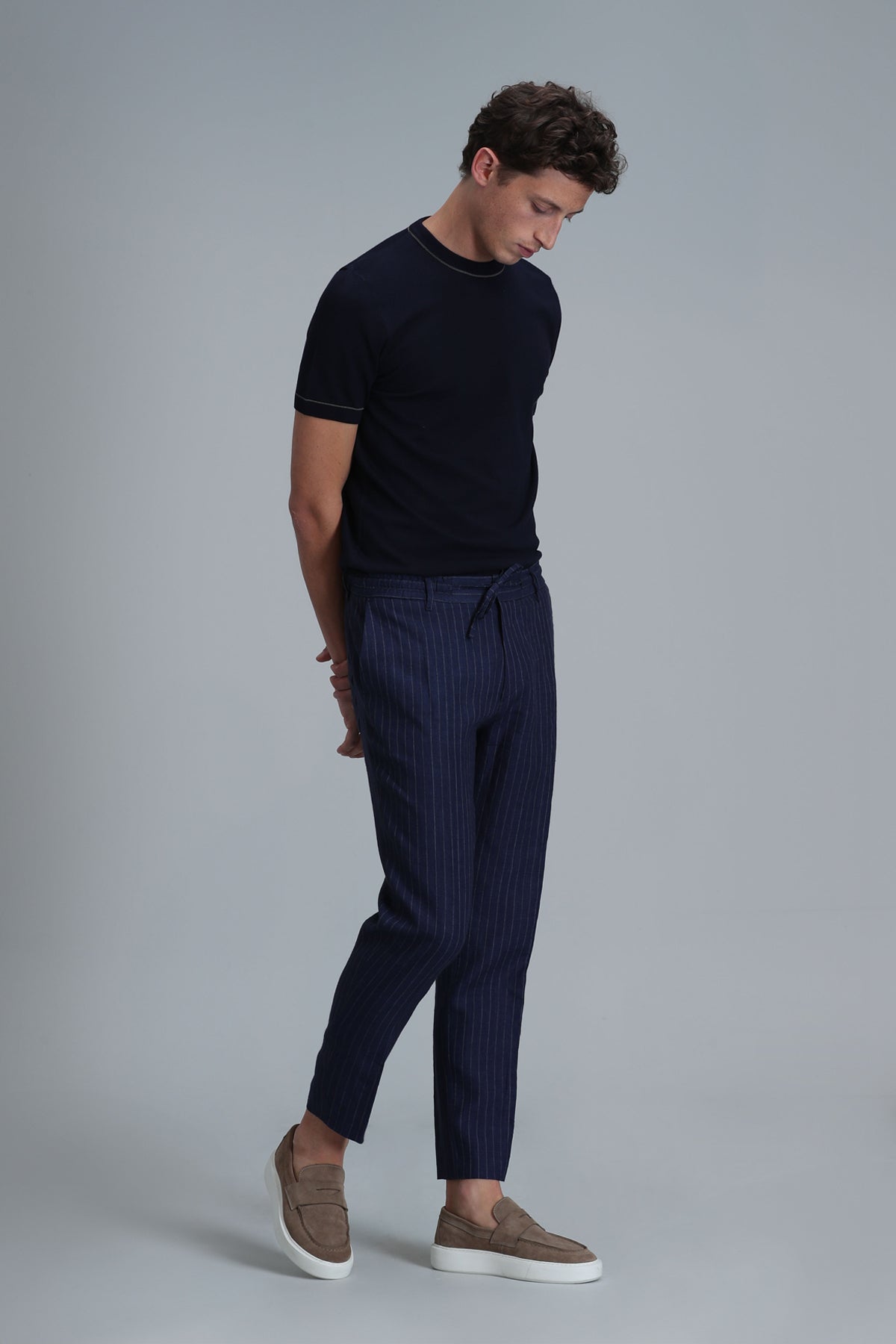 Lufian Minimalist Kısa Kol Erkek Kazak - Rahat ve Şık Günlük Stil