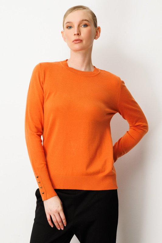 On Minimalist Women's Long Sleeve Round Neck Sweater - Casual & Office