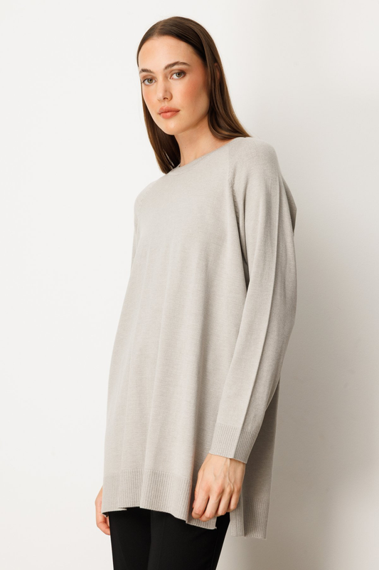 Button-down crew neck sweater