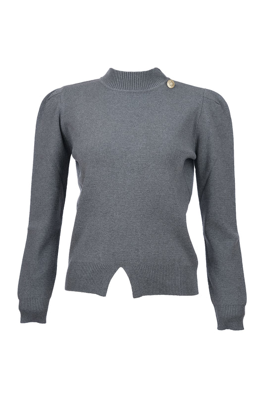 On Minimalist Long Sleeve High Neck Women's Sweater - Crop Cut