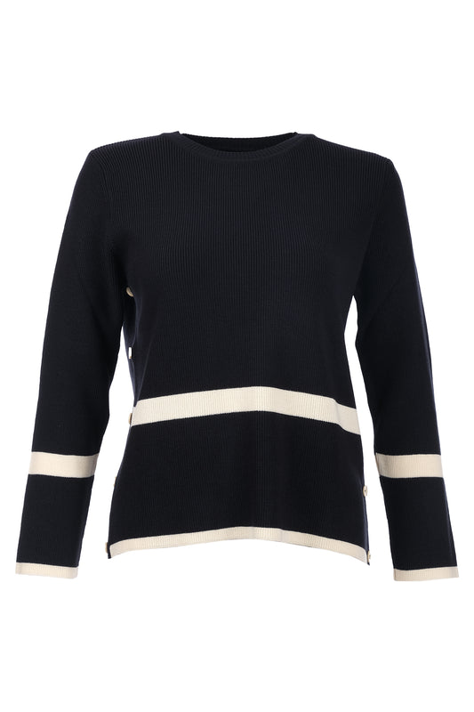 On Kadın Minimalist Uzun Kol Regular Fit Kazak - Yandan Düğmeli