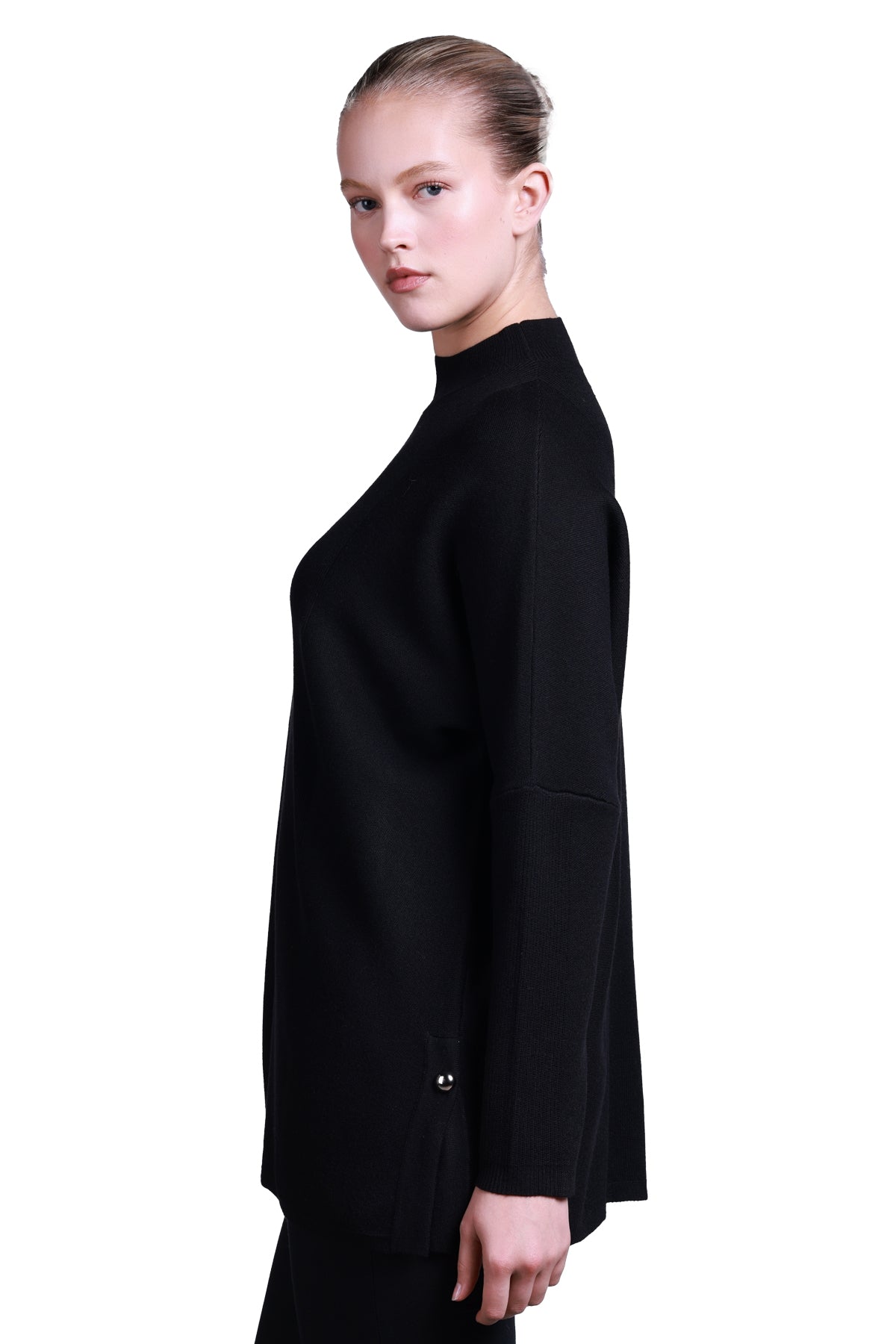 Sempre Minimalist Oversize Uzun Kol Kadın Kazak - Midi Boy - Rahat Kesim Secondary image