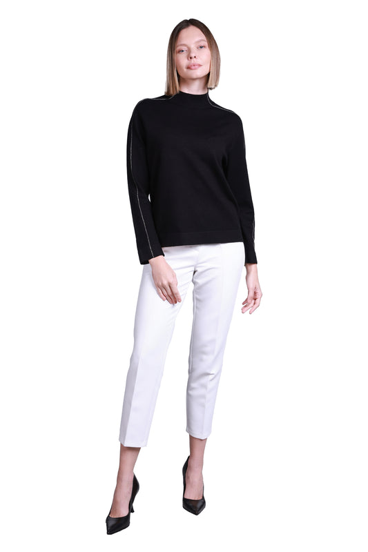 Sempre Minimalist High Neck Long Sleeve Women's Sweater