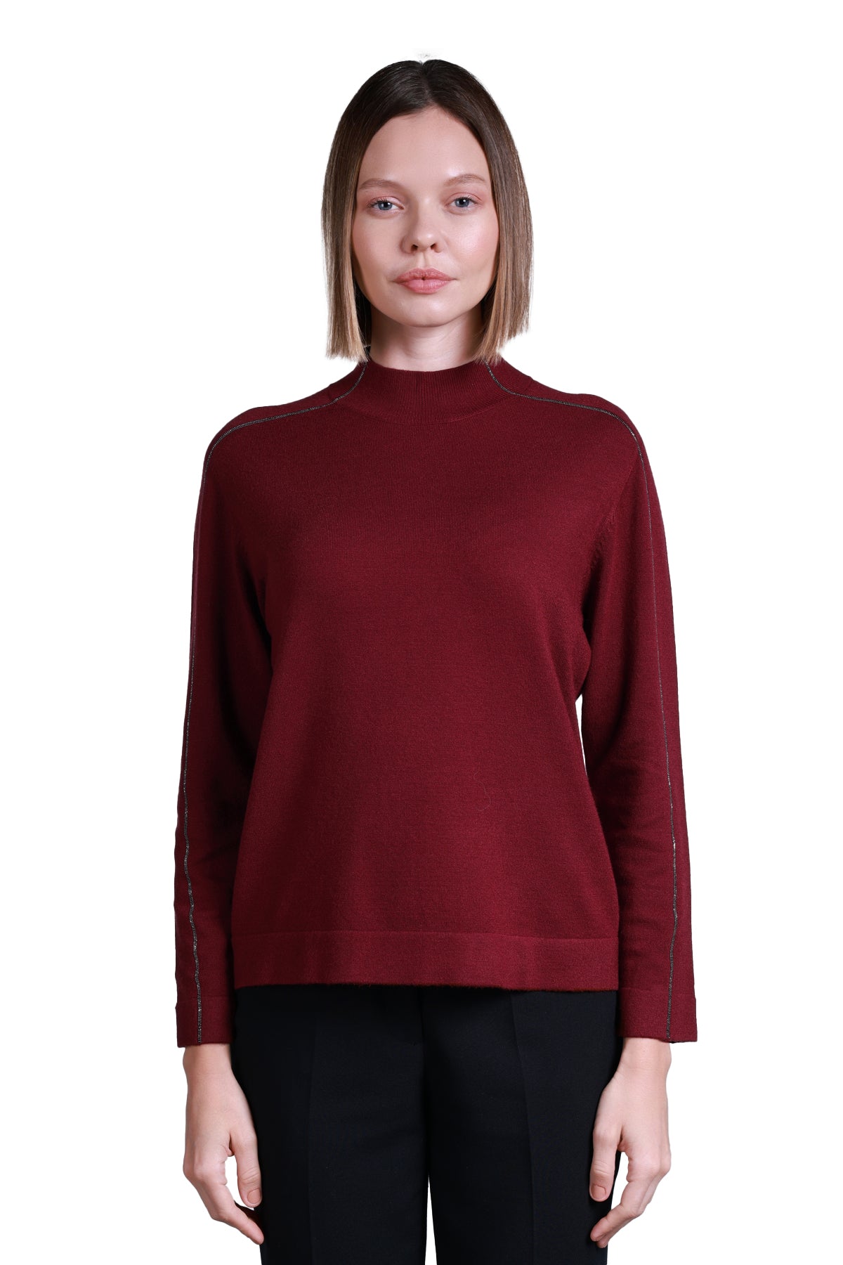 Sempre Minimalist Yüksek Yaka Uzun Kol Kadın Kazak Main image