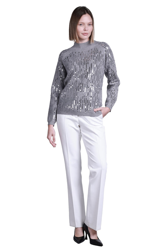 Sempre Minimalist Sequin Women's Sweater - Everyday & Special Occasions