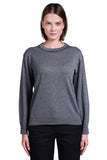 Sempre Minimalist Women's Sweater - Long Sleeve Round Neck - Casual & Office